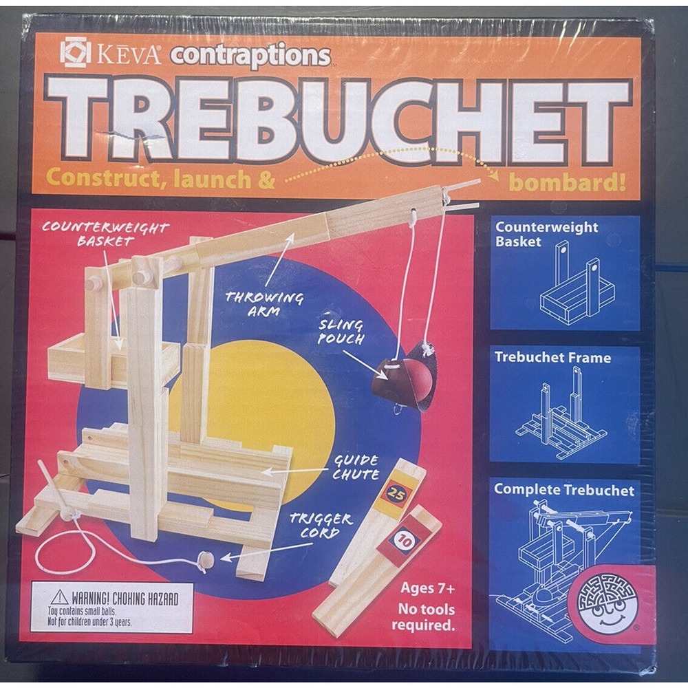 Trebuchet Keva Construction Construct Launch Bombard Mindware STEM Ages 7+